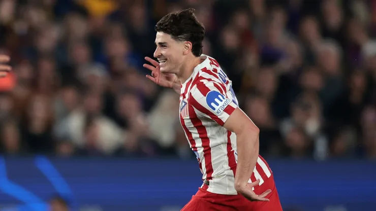 Julian Alvarez of Atletico de Madrid celebrates.