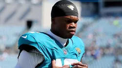 Travis Hunter #12 of the Jacksonville Jaguars