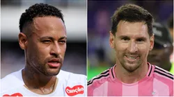 Neymar of Santos and Lionel Messi of Inter Miami.