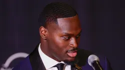 Jeremiyah Love of the Notre Dame Fighting Irish