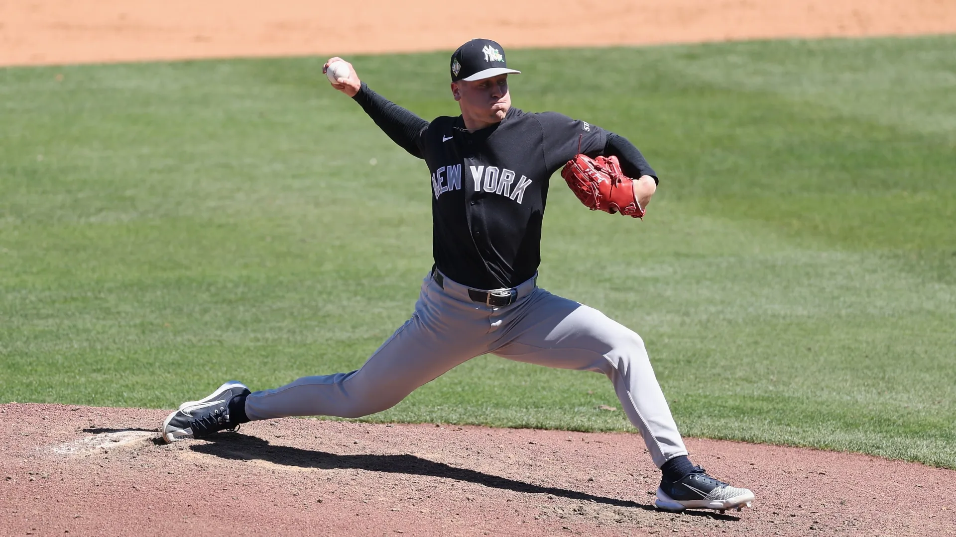 Relief pitcher Cade Winquest #80 with the Yankees pitches against the Cubs. Christian Petersen/Getty Images