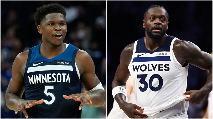 Anthony Edwards and Julius Randle of the Minnesota Timberwolves in 2026,
