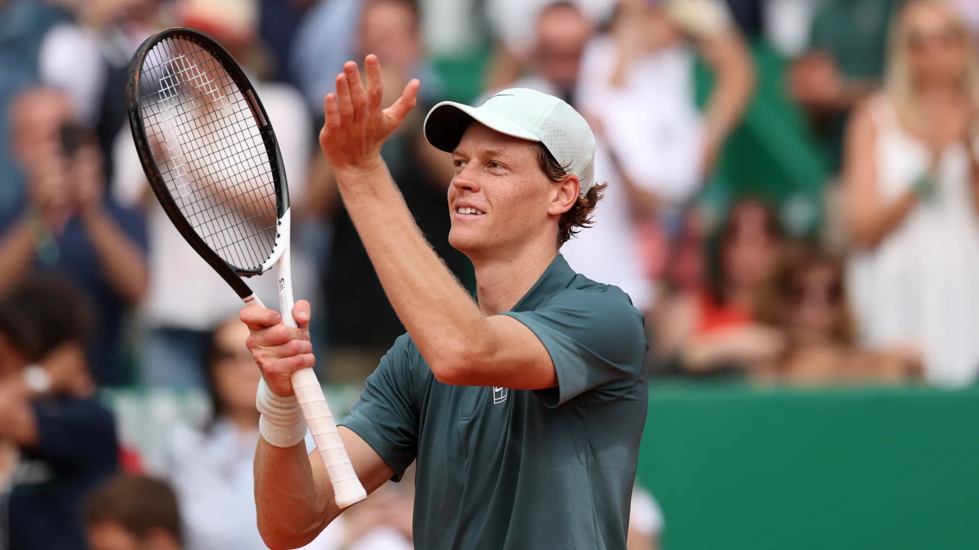 Jannik Sinner of Italy celebrates defeating Felix Auger-Aliassime. (Getty Images)