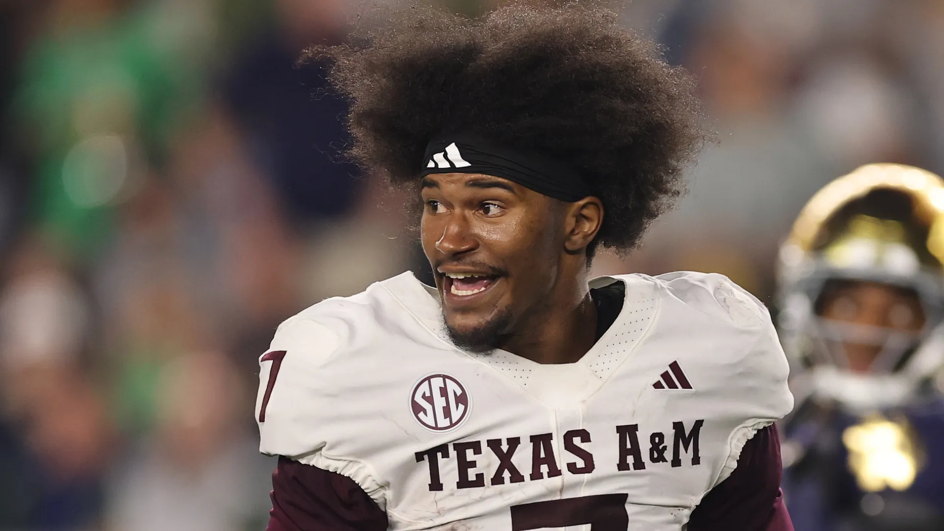 KC Concepcion #7 of the Texas A&M Aggies