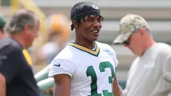 Dontayvion Wicks #13 of the Green Bay Packers