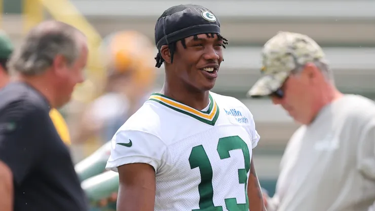 Dontayvion Wicks #13 of the Green Bay Packers