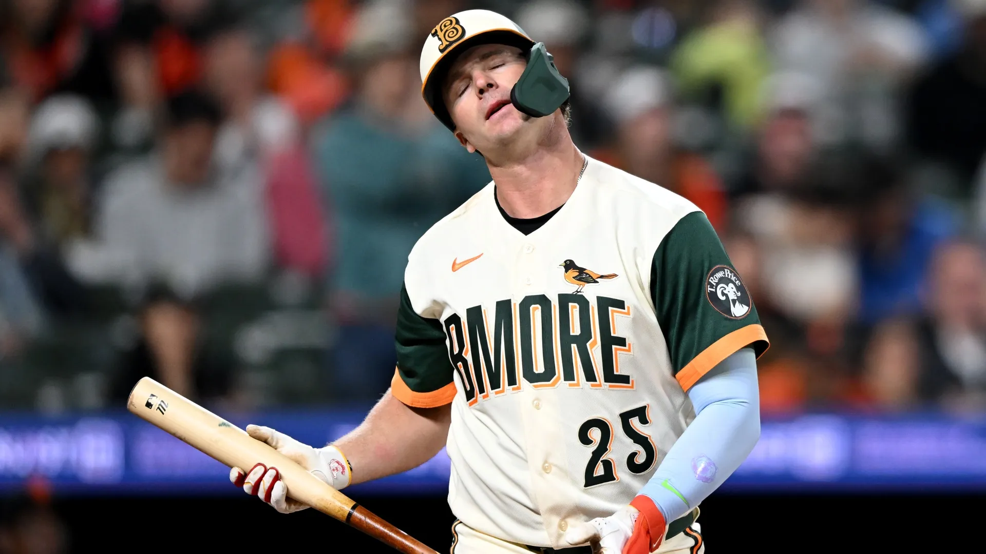 Pete Alonso #25 of the Orioles reacts after striking out. Greg Fiume/Getty Images