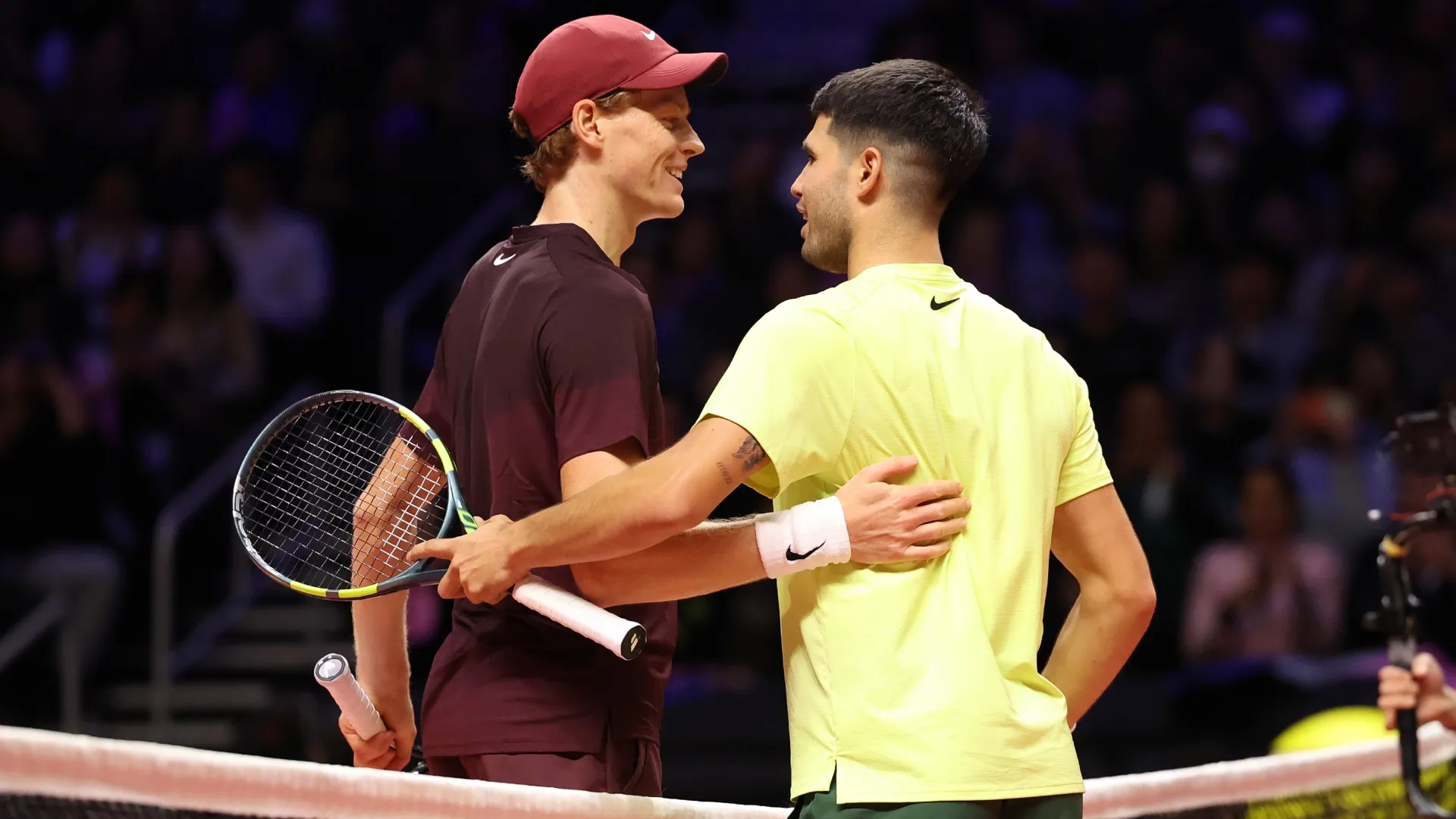 Jannik Sinner and Carlos Alcaraz after a game – Chung Sung-Jun/Getty Images