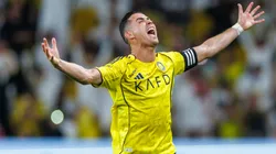 Cristiano Ronaldo celebrates a goal for Al Nassr.