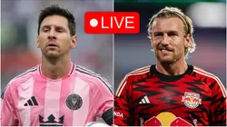 Lionel Messi of Inter Miami and Emil Forsberg of NY Red Bulls.