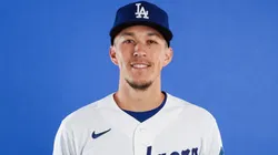 Tommy Edman #25 of the Los Angeles Dodgers poses for a photo.