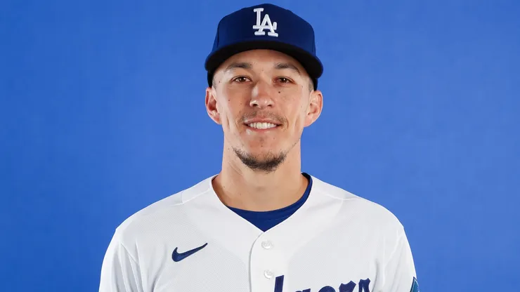 Tommy Edman #25 of the Los Angeles Dodgers poses for a photo.