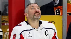 Alex Ovechkin #8 of the Washington Capitals at Xfinity Mobile Arena