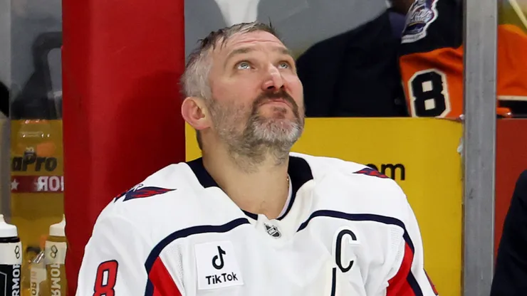 Alex Ovechkin #8 of the Washington Capitals at Xfinity Mobile Arena