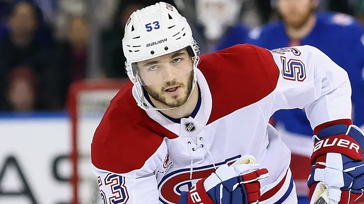 Noah Dobson #53 of the Montreal Canadiens at Madison Square Garden.