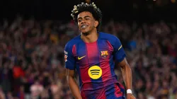 Lamine Yamal of FC Barcelona celebrates.