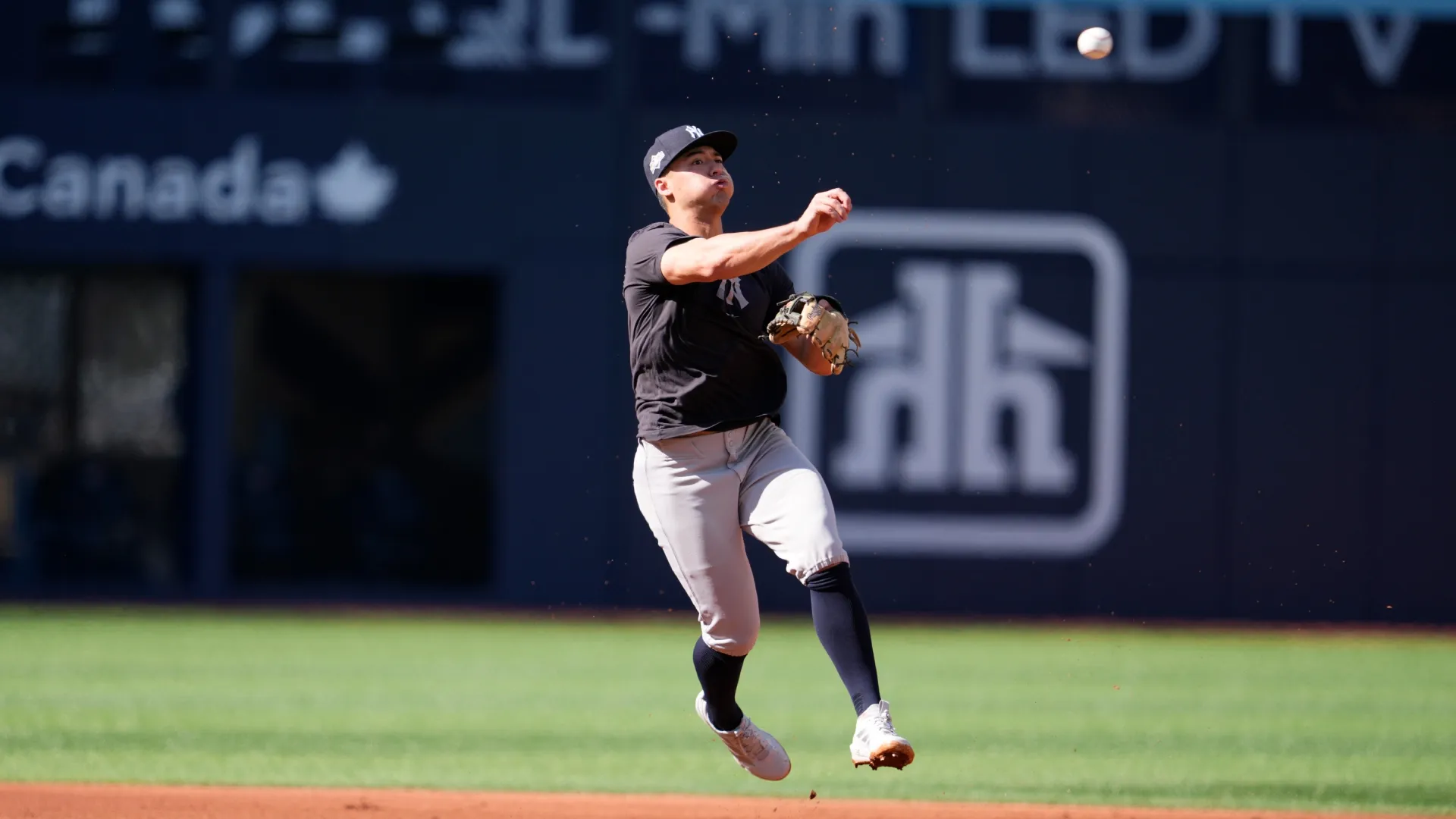 Anthony Volpe #11 of the Yankees warms up. Mark Blinch/Getty Images