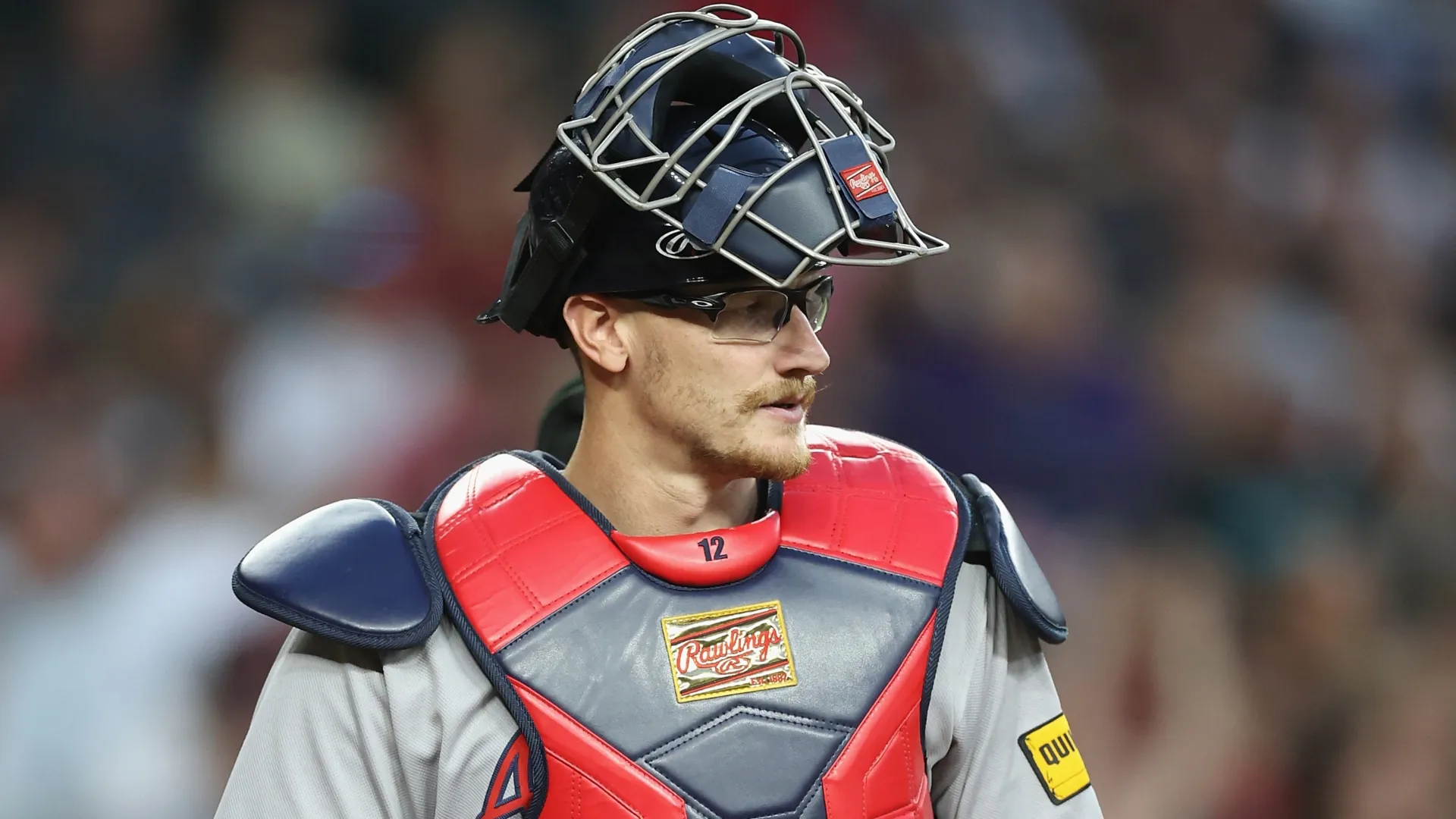 Catcher Sean Murphy #12 of the Atlanta Braves during the MLB game. Christian Petersen/Getty Images