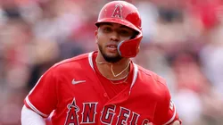 Oswald Peraza #2 of the Los Angeles Angels runs the bases.