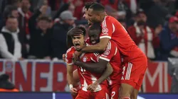 Luis Diaz celebrates a goal for Bayern Munich.