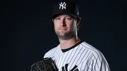 Gerrit Cole #45 of the Yankees poses for a photo during Spring Training.