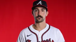 Spencer Strider #99 of the Atlanta Braves poses for a photo during Spring Training.
