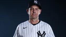 Aaron Boone poses for a photo during New York Yankees Photo Day.