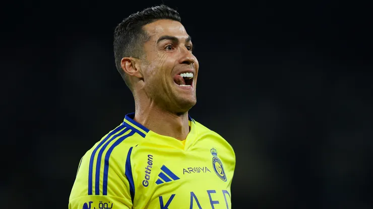 Cristiano Ronaldo celebrates a goal for Al Nassr.