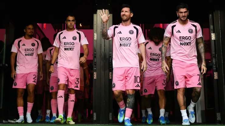 Lionel Messi #10 of the Inter Miami CF takes the field with teammates prior to a game in 2026.