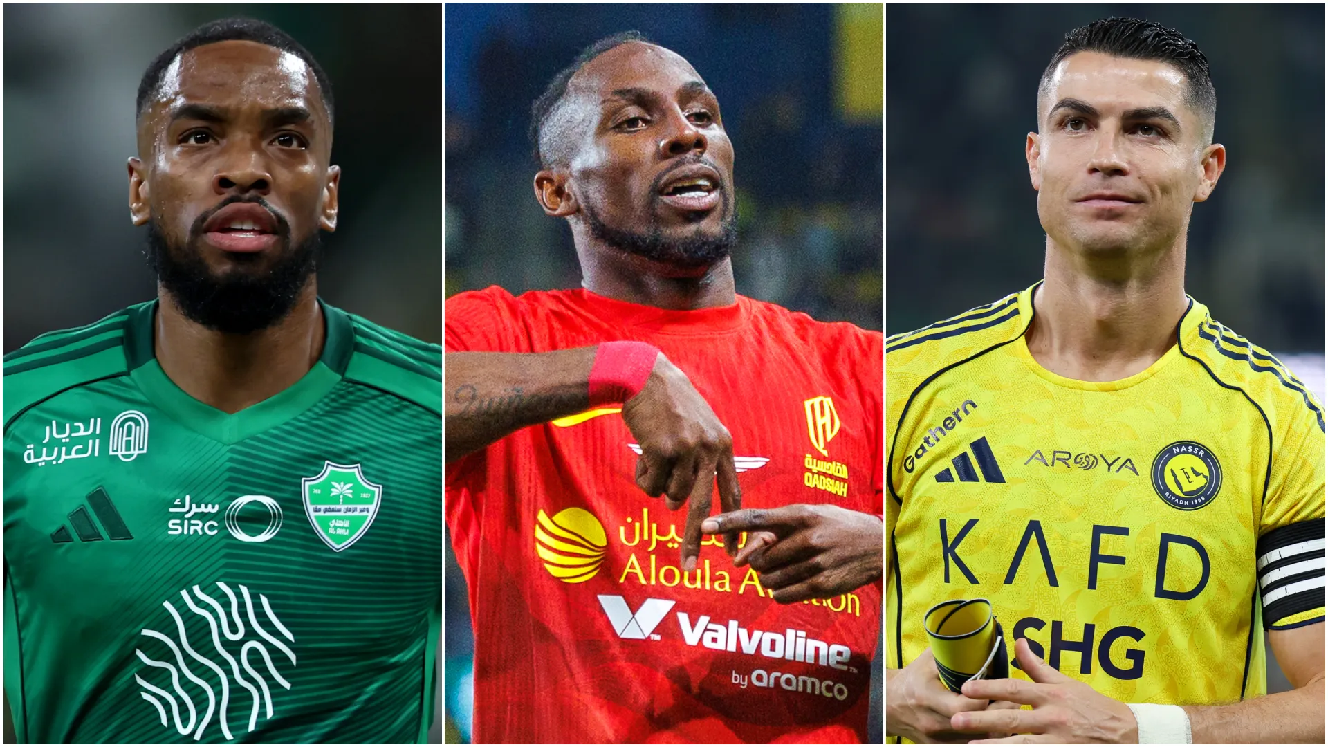 Ivan Toney, Julian Quiñones and Cristiano Ronaldo. (Getty Images)