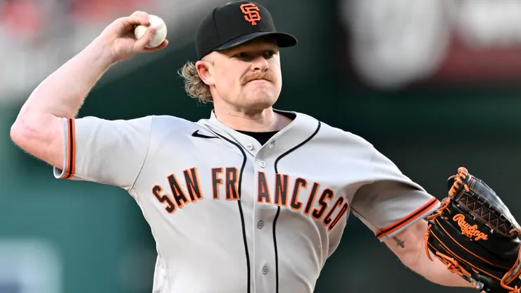 Logan Webb #62 of the San Francisco Giants pitches in the second inning.
