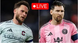 Keegan Rosenberry of the Colorado Rapids and Lionel Messi of Inter Miami.