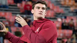 Quarterback Ty Simpson #15 of the Alabama Crimson Tide