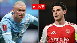 Erling Haaland of Manchester City and Declan Rice of Arsenal.