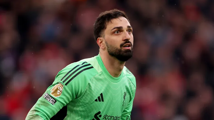 Giorgi Mamardashvili during a Liverpool game.