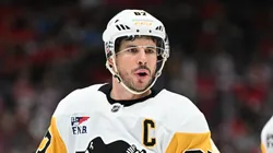 Sidney Crosby #87 of the Pittsburgh Penguins at Capital One Arena.