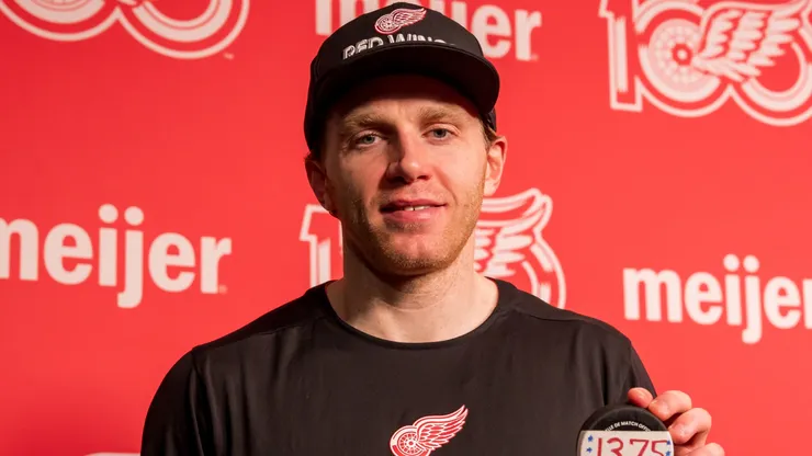 Patrick Kane at Little Caesars Arena in Detroit, Michigan.