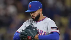 Devin Williams #38 of the New York Mets reacts.