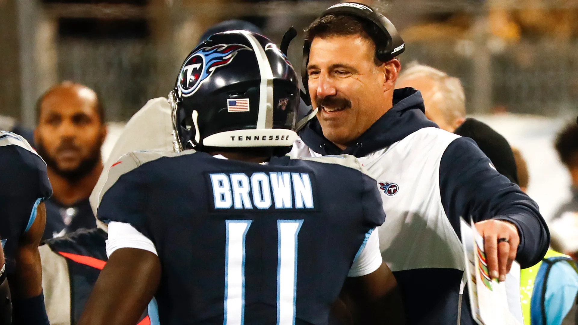 AJ Brown with Mike Vrabel