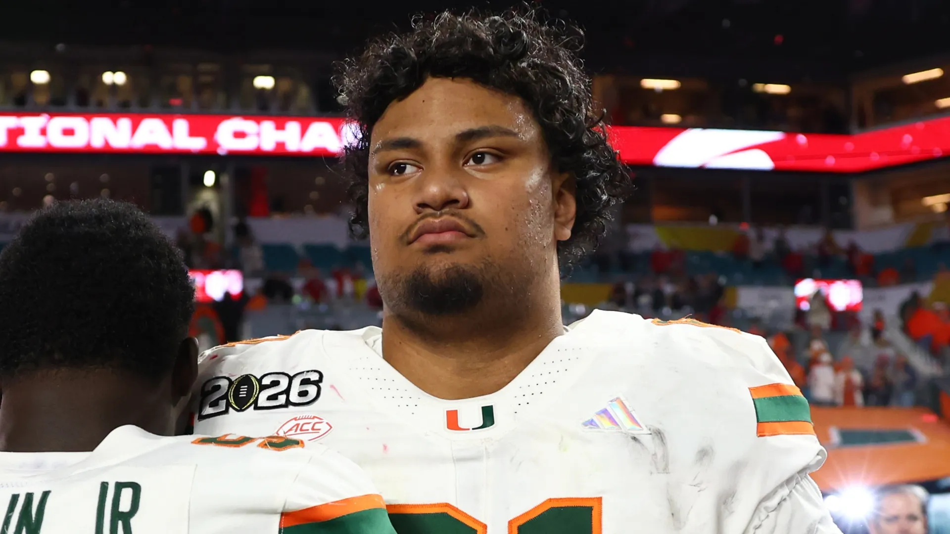 Francis Mauigoa at the 2026 College Football Playoff National Championship (Source: Megan Briggs/Getty Images)