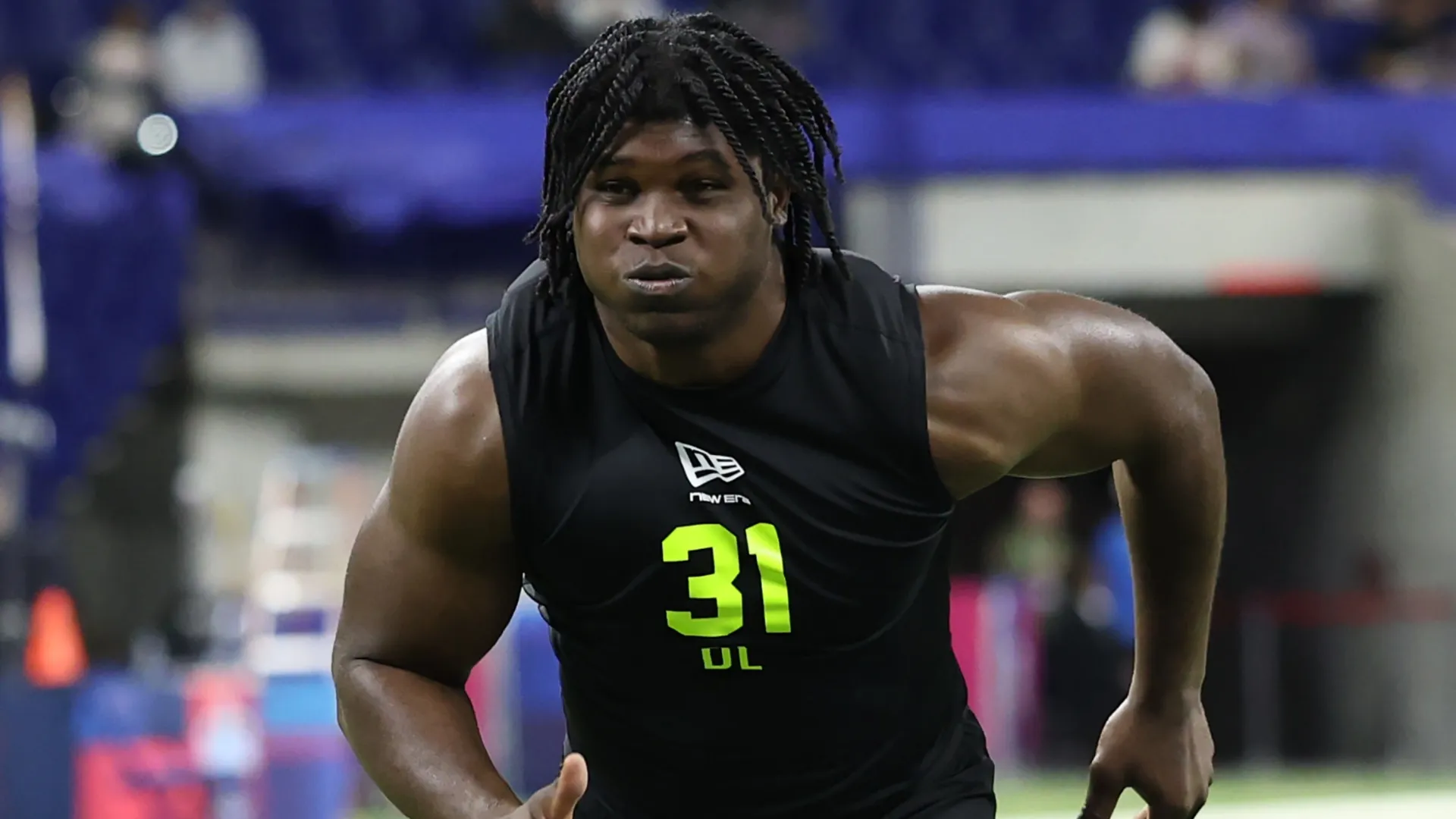 David Bailey participates in a drill during the 2026 NFL Scouting Combine (Source: Stacy Revere/Getty Images)
