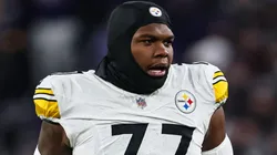 Broderick Jones #77 of the Pittsburgh Steelers.