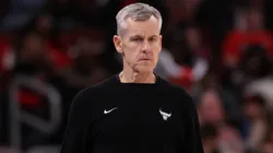 Head coach Billy Donovan of the Chicago Bulls looks on.