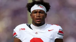 Caleb Downs #2 of the Ohio State Buckeyes at Husky Stadium