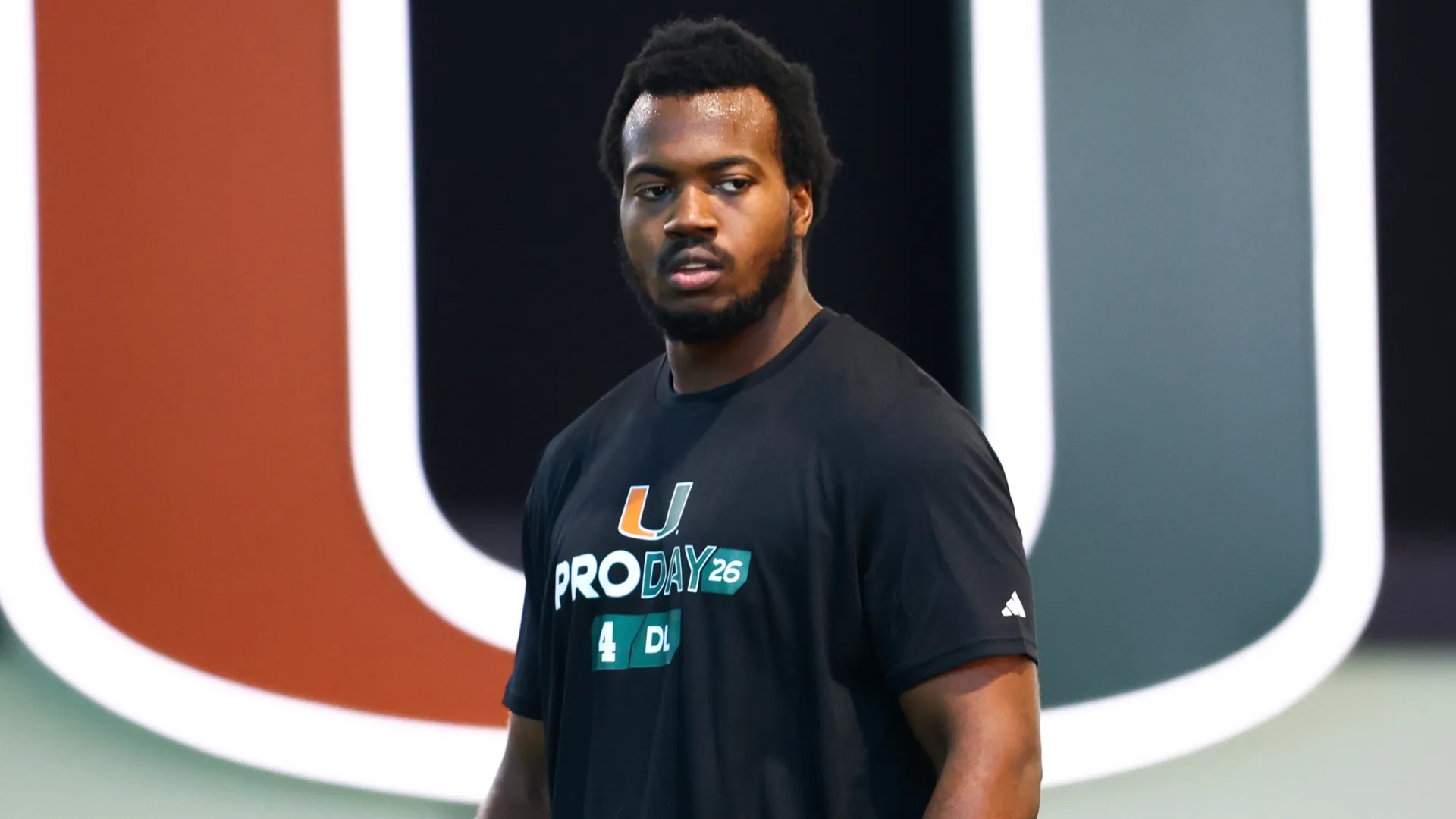 Rueben Bain Jr. #4 of the Miami Hurricanes participates in the 2026 Miami Pro Day (Source: Megan Briggs/Getty Images)