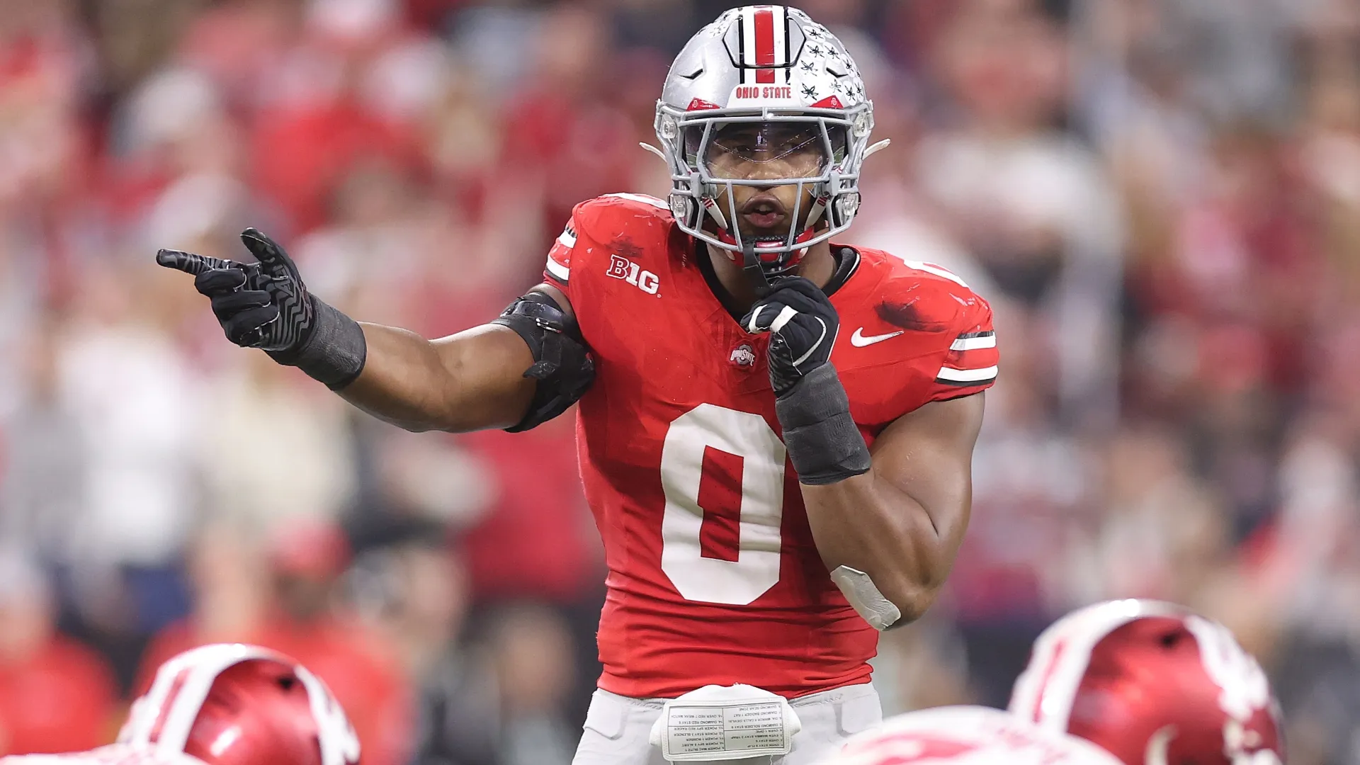 Sonny Styles #0 of the Buckeyes in action in the 2025 Big Ten Football Championship (Source: Michael Reaves/Getty Images)