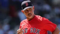 Alex Cora #13 of the Red Sox looks on during the sixth inning against the Cubs.