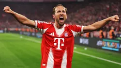 Harry Kane celebrates victory after the UEFA Champions League 2025/26 Quarter-Final Second Leg match.