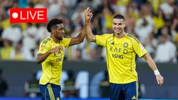 Kingsley Coman of Team Al-Nassr FC celebrates.