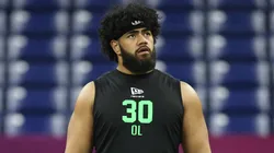 Vega Ioane of the Penn State Nittany Lions participates in a drill during the 2026 NFL Scouting Combine